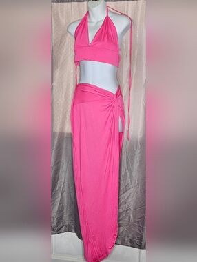 Two Piece Skirt Set with bikini top.